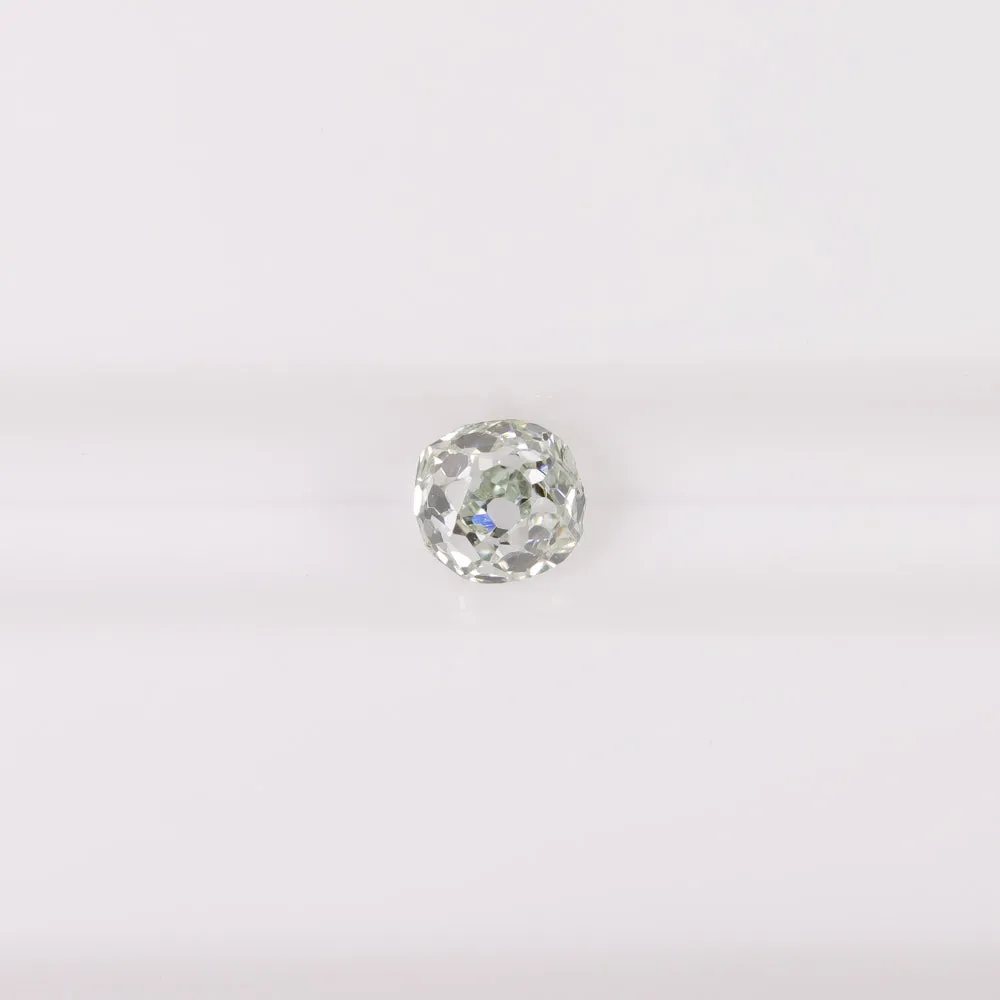 0.16ct GIA CERTIFIED LIGHT GREEN OLD MINE CUT DIAMOND ANTIQUE CUSHION BRILLIANT