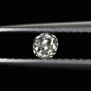 0.16ct GIA CERTIFIED LIGHT GREEN OLD MINE CUT DIAMOND ANTIQUE CUSHION BRILLIANT