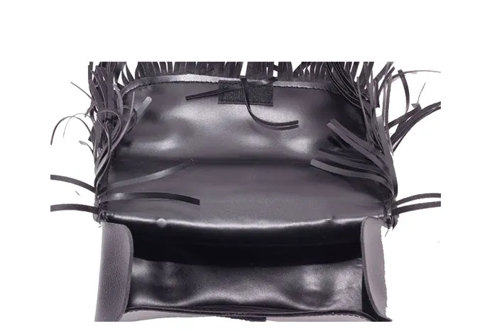 10" Motorcycle Tool Bag With Braid, Fringes & Concho