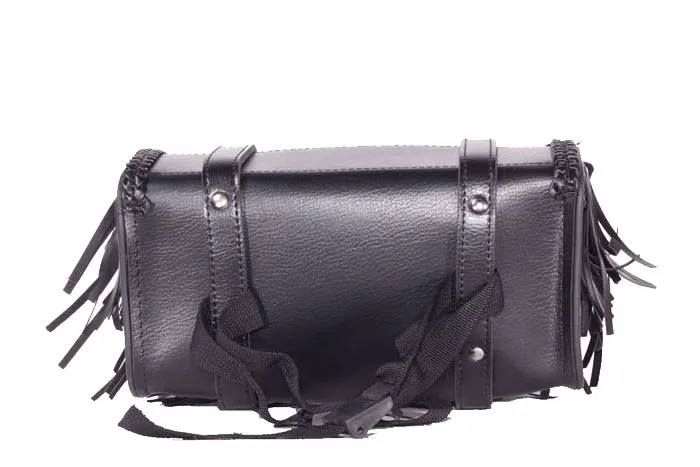 10" Motorcycle Tool Bag With Braid, Fringes & Concho