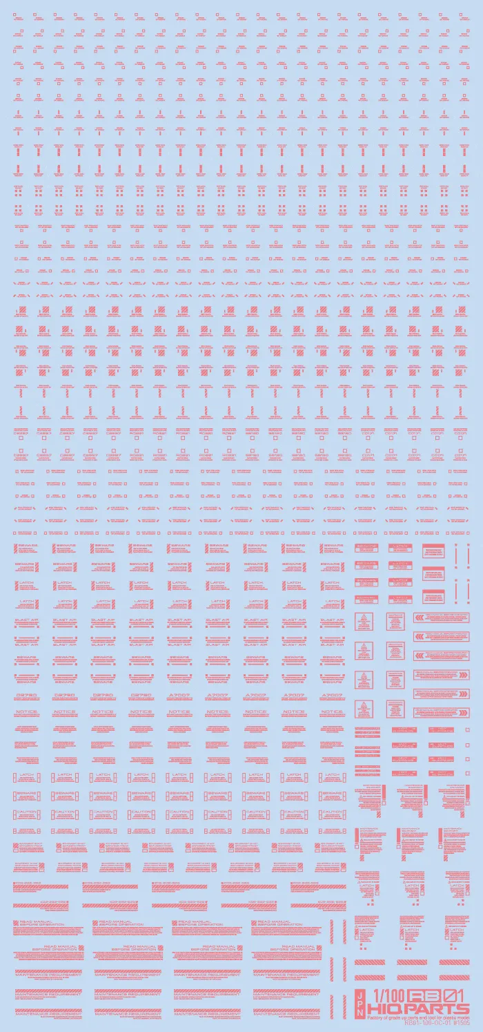 1/100 RB01 Caution Decal Pastel Pink(1pc)