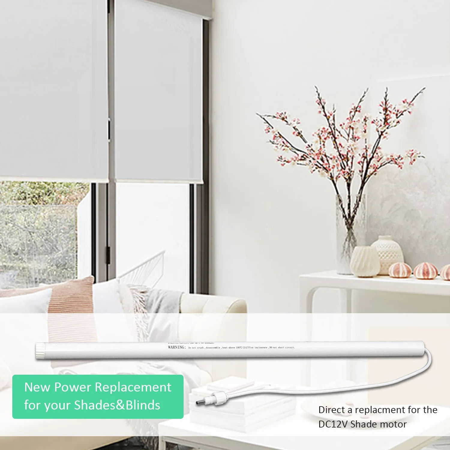 12V Battery Packs for Power-Operated Blinds Compatible with Smith & Noble, Hunter Douglas, Windows Shade, Comfortex, and Blindsgalore