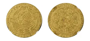1422-30 England Gold Noble King Henry VI NGC MS 61