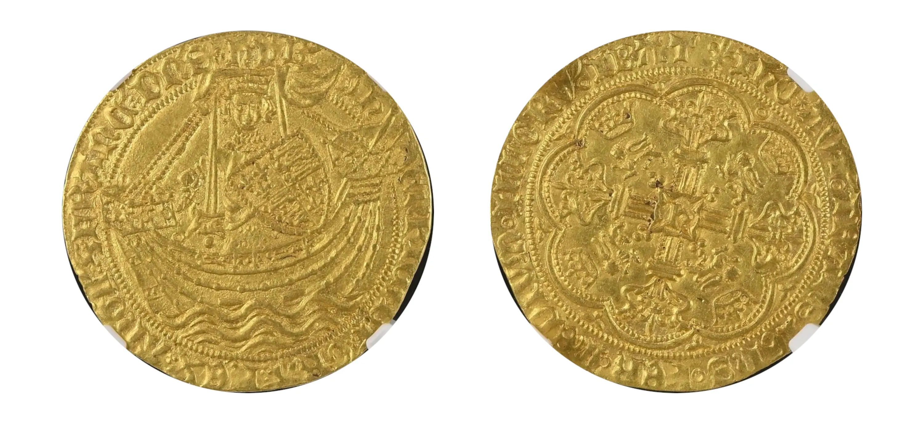 1422-30 England Gold Noble King Henry VI NGC MS 61