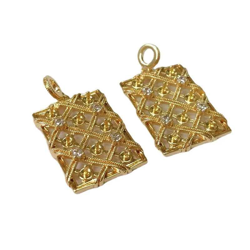 14K Gold Plated Zircon Pendant with National Electric Jewelry Processing Craftsmanship