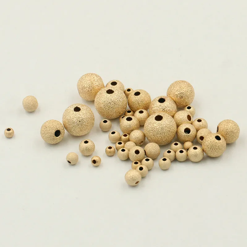 14K Gold Polished Beads Necklace with Diamond Packaging and American Craftsmanship
