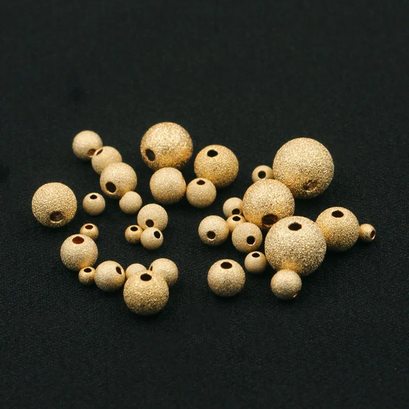 14K Gold Polished Beads Necklace with Diamond Packaging and American Craftsmanship