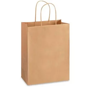 16'' x 18 1/2'' x 6'' Recycled Kraft Shopping Bags 250/case