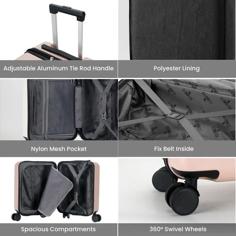 16inch Small Cabin Trolley Bag - Durable Hardshell with TSA Lock | 4 Spinner Wheels | Pink