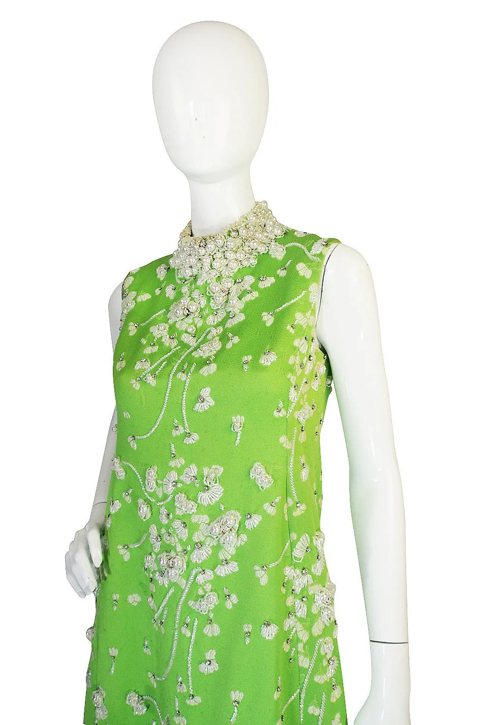 1960s Bead & Pearl Encrusted George Halley Gown
