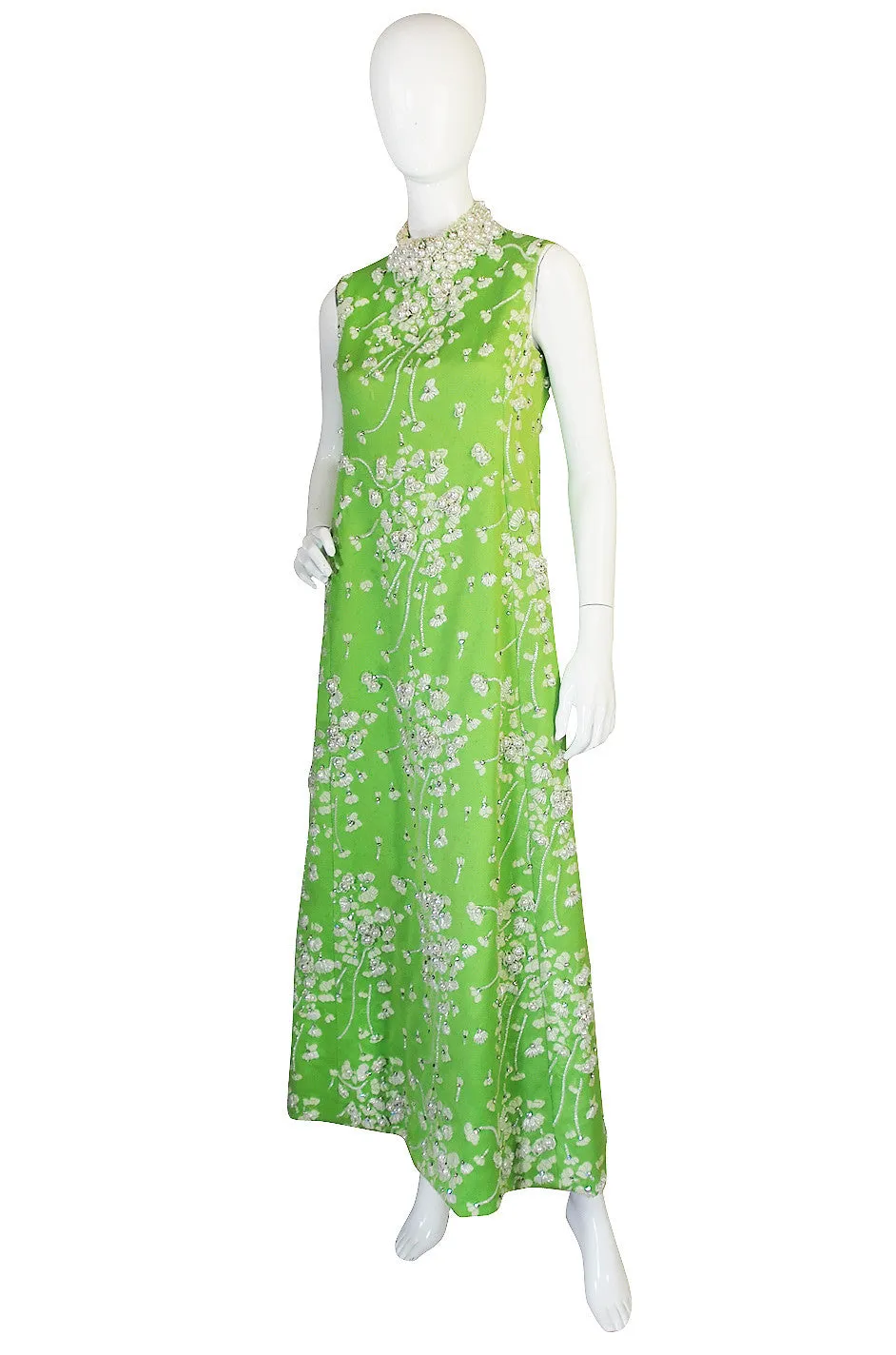 1960s Bead & Pearl Encrusted George Halley Gown