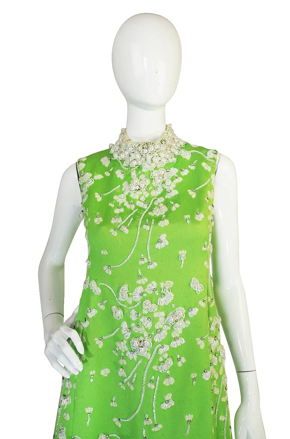 1960s Bead & Pearl Encrusted George Halley Gown