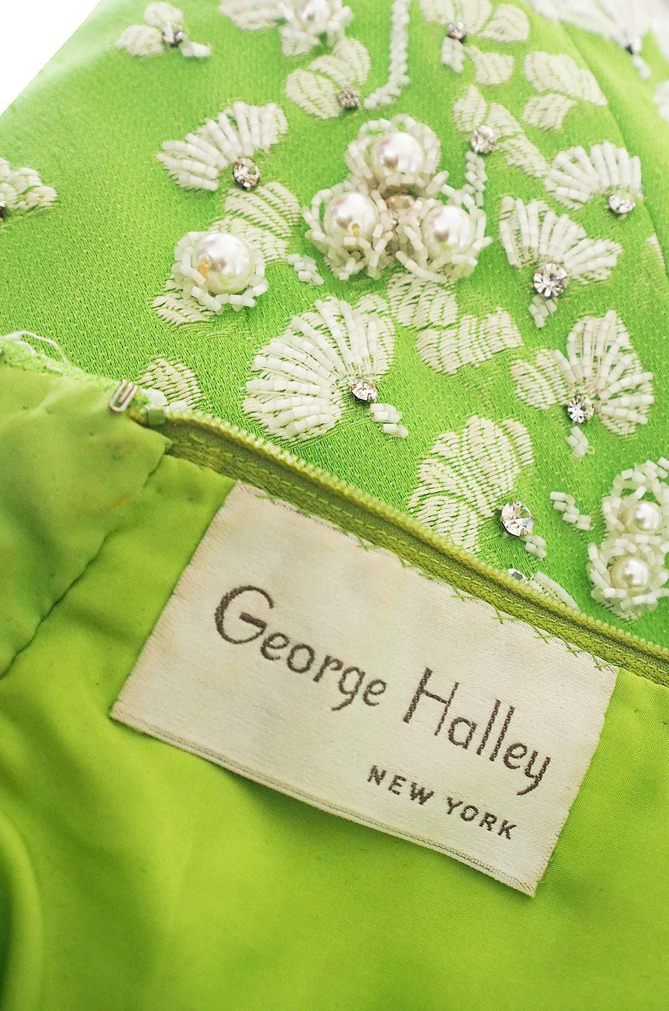 1960s Bead & Pearl Encrusted George Halley Gown