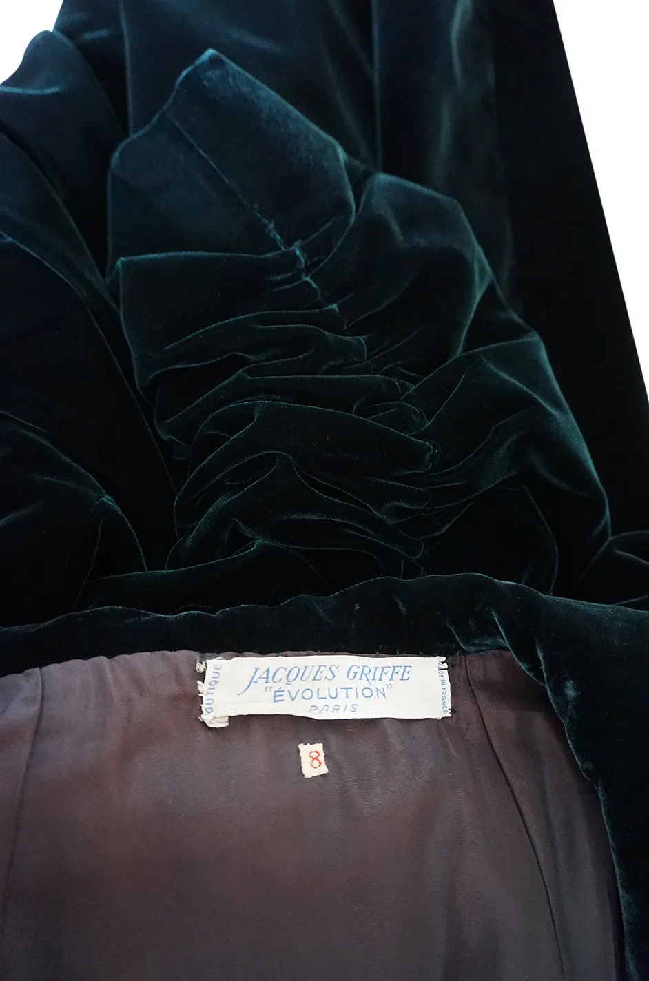 1962 Green Velvet Jacques Griffe Ad Campaign Coat
