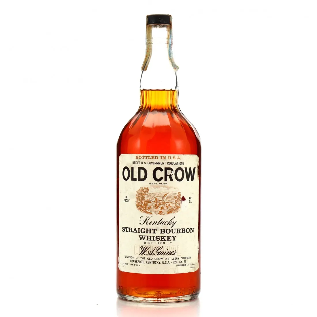 1964 Old Crow Bottled in Bond 5 Year Old Kentucky Straight Bourbon Whiskey 40-Oz Bottle