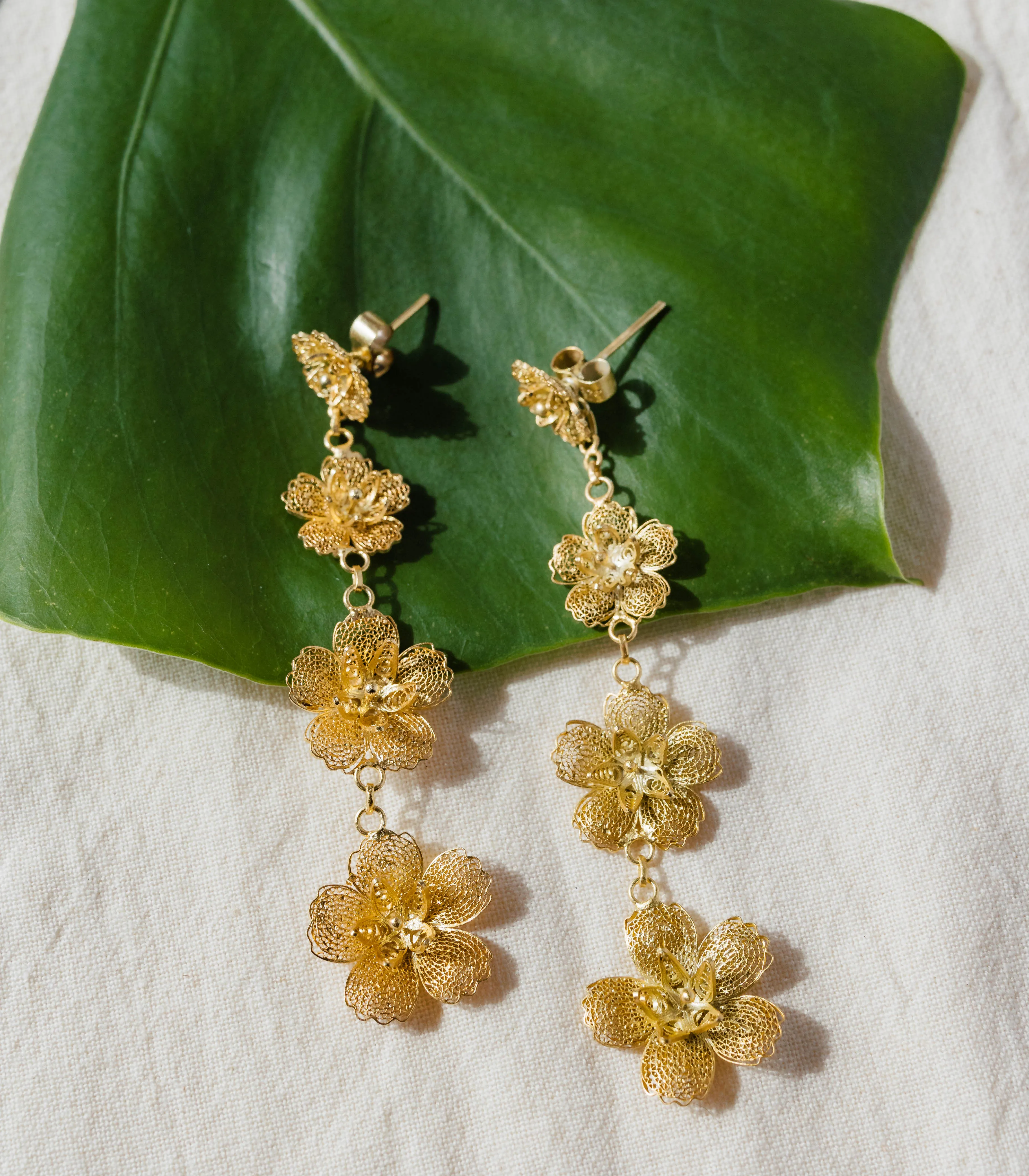 2-Way Gumamela Detachable Long Drop Earrings