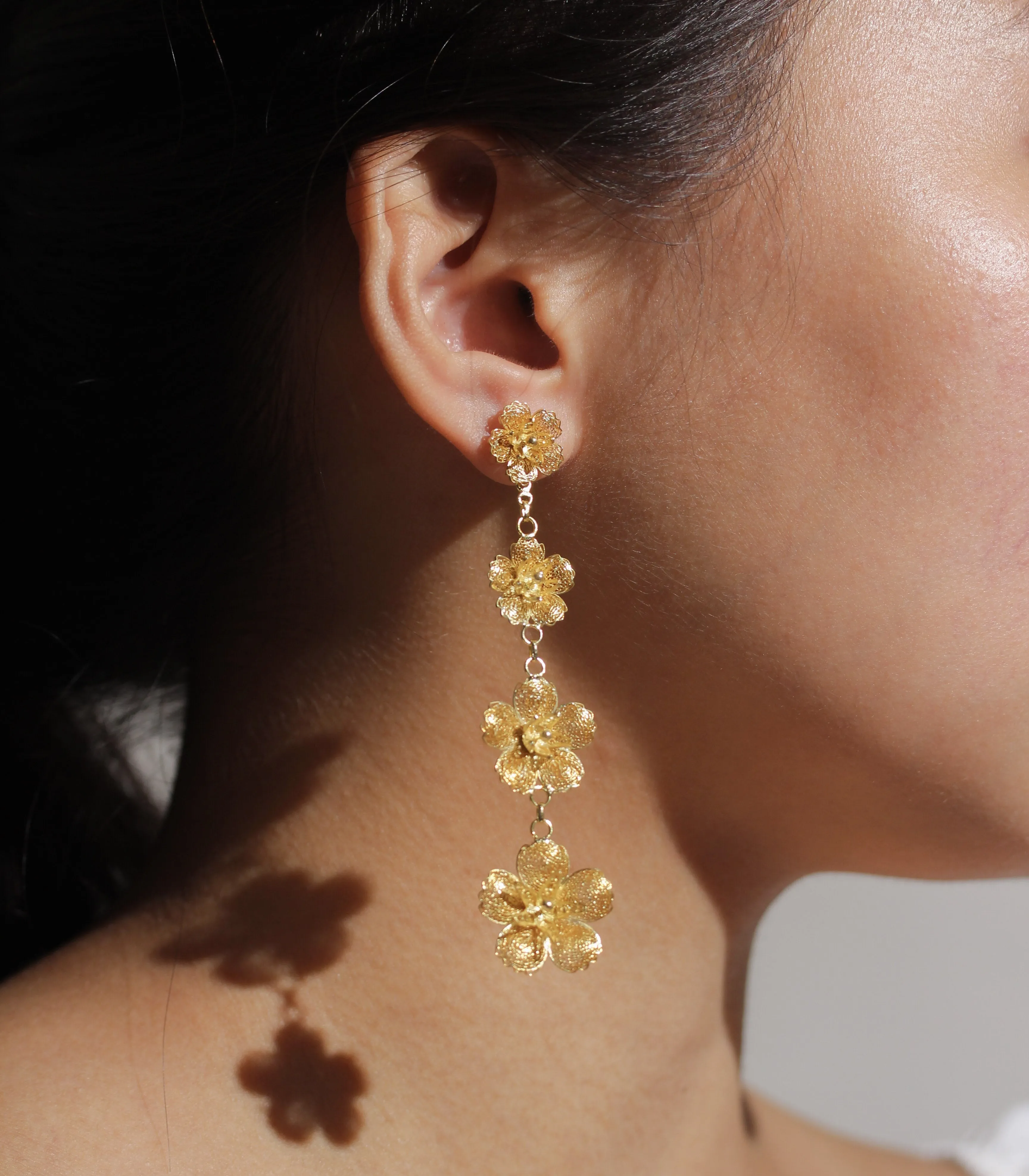 2-Way Gumamela Detachable Long Drop Earrings