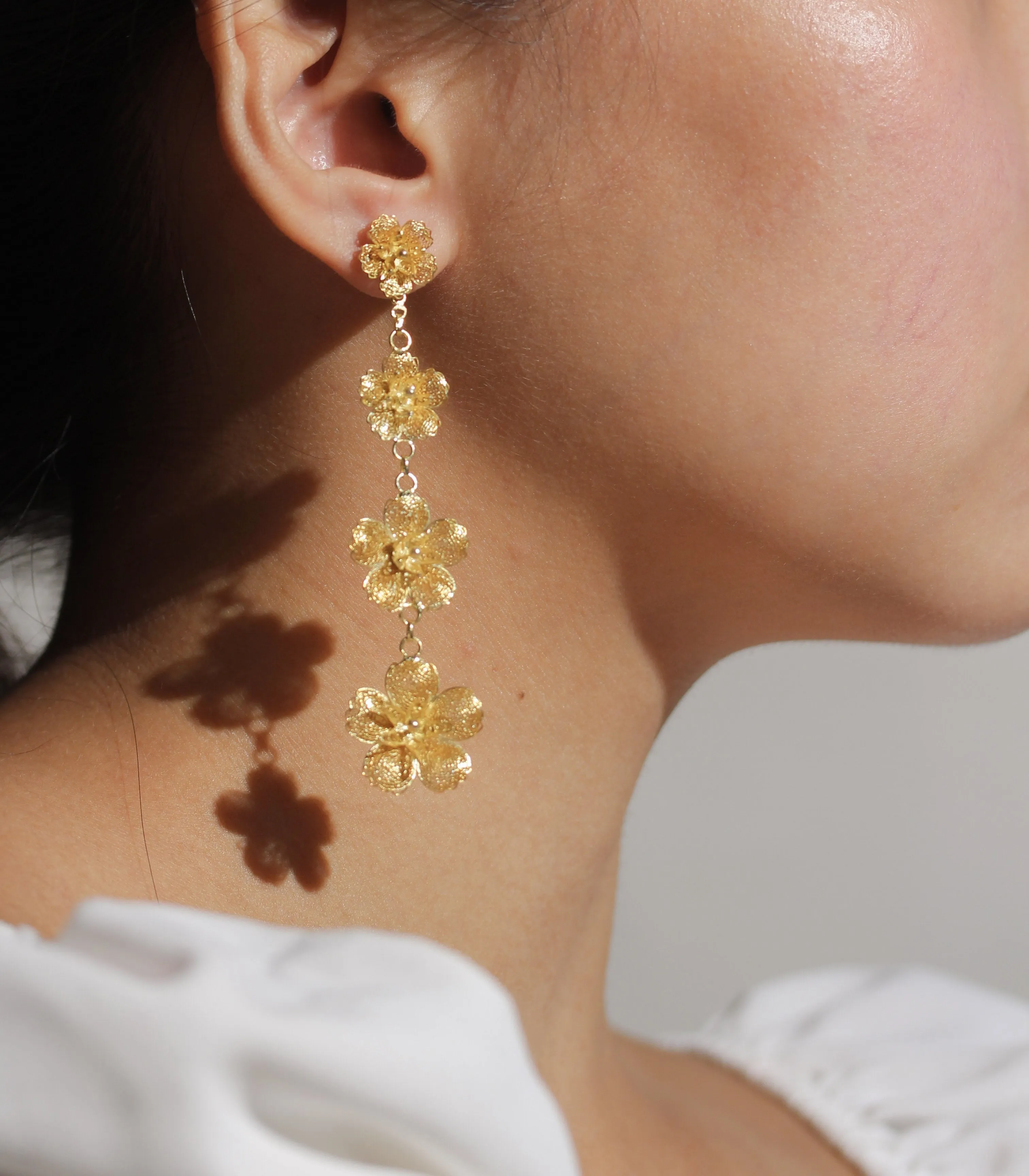 2-Way Gumamela Detachable Long Drop Earrings