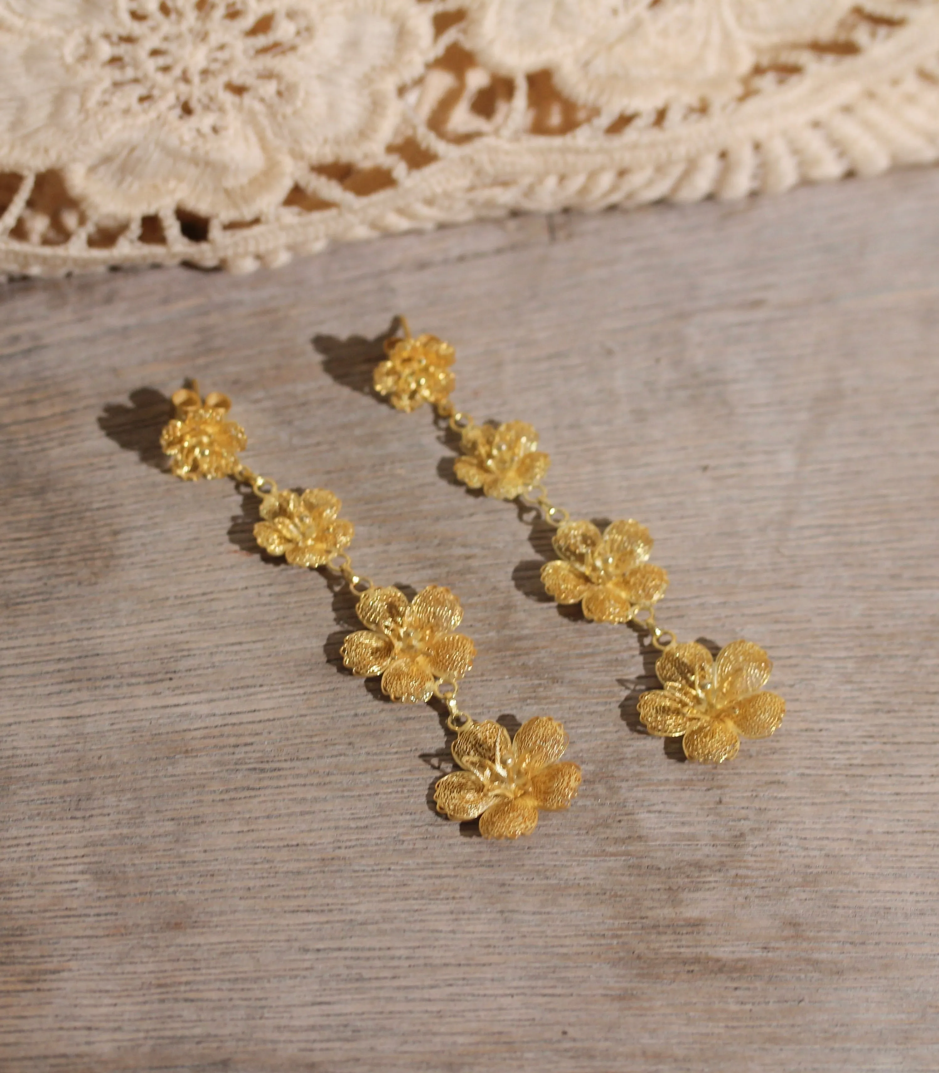 2-Way Gumamela Detachable Long Drop Earrings