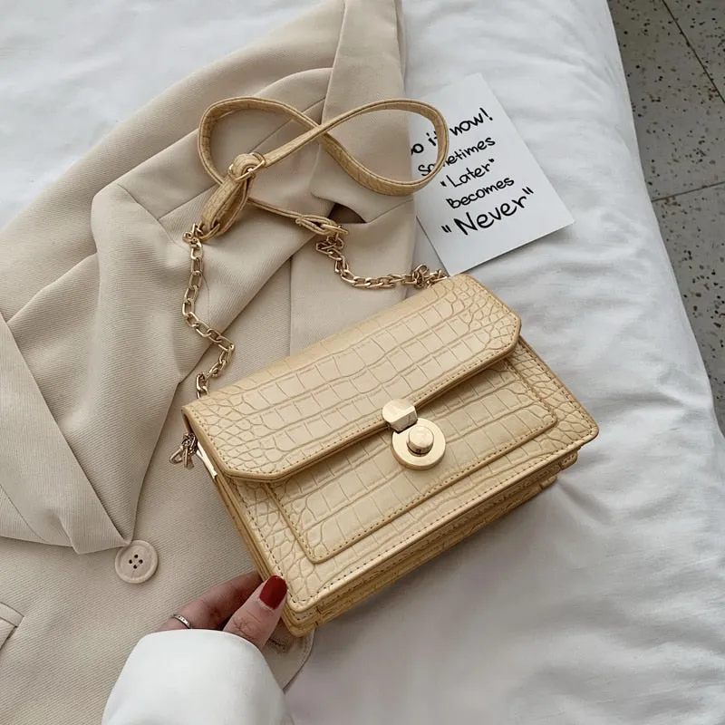 2022 new female bag stone pattern shoulder bag lady bag chain bag messenger bag fashion mobile phone bag small square bag