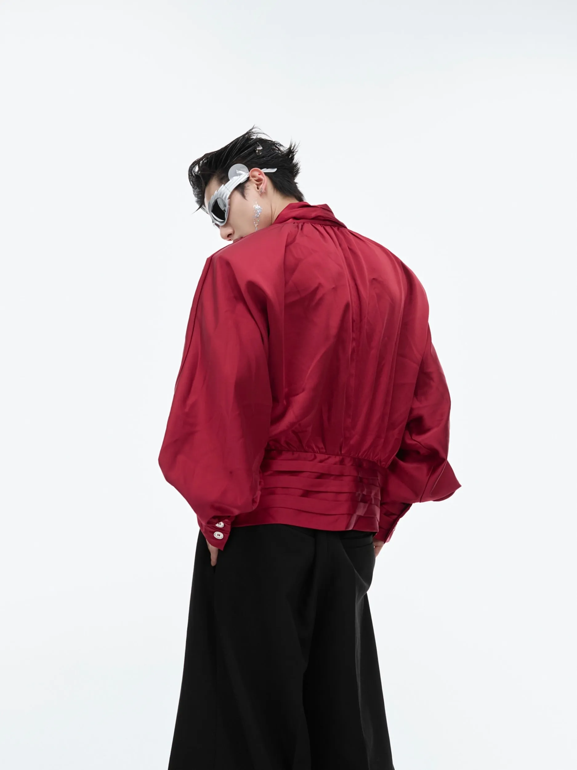 【24s June.】Liquid Texture V-neck Design Lining