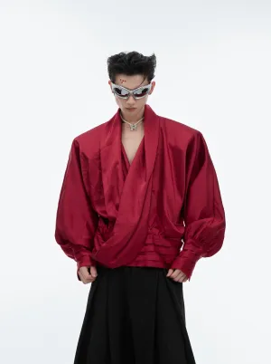 【24s June.】Liquid Texture V-neck Design Lining