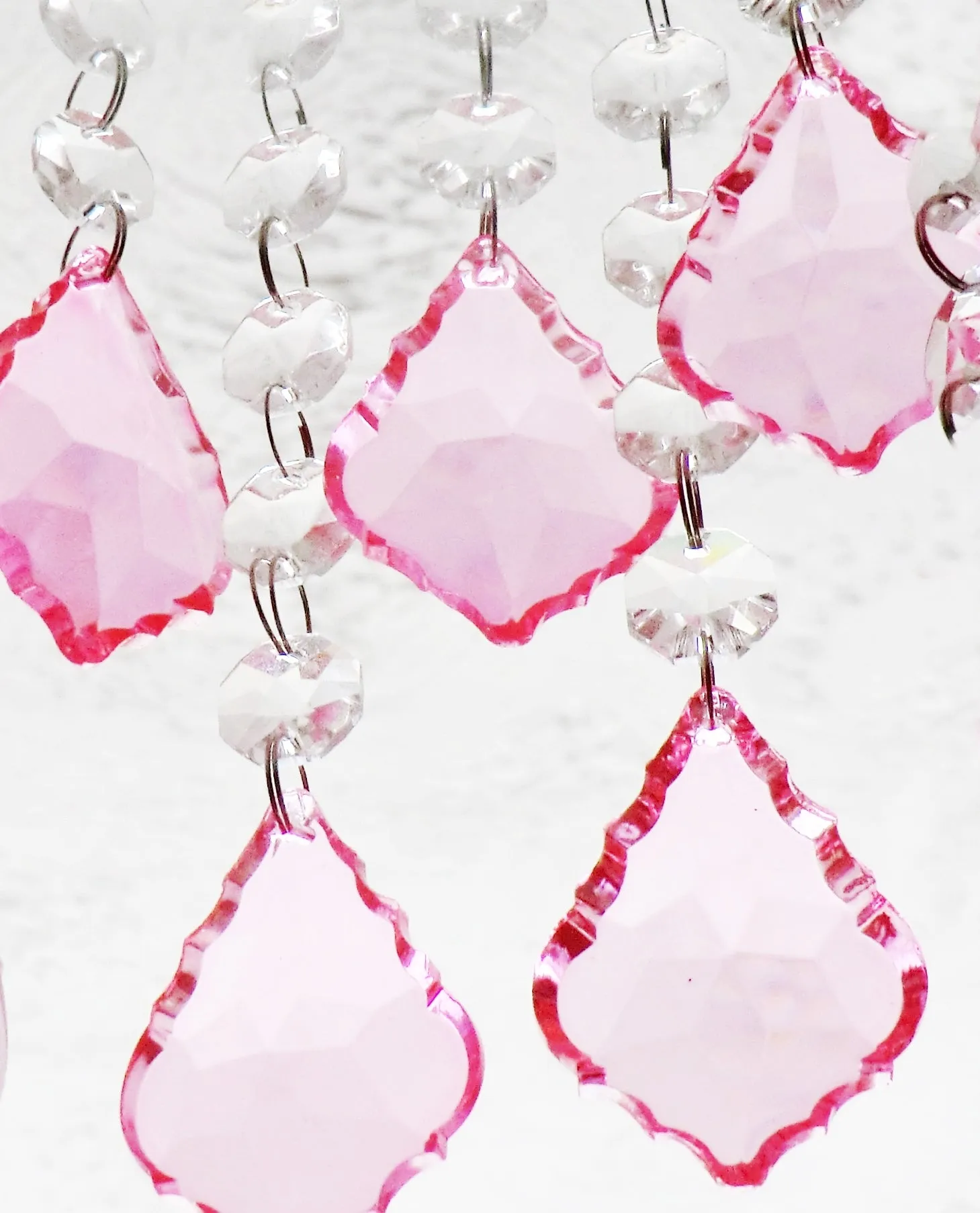 25 Chandelier Drops Light Pastel Colours Crystals Beads Cut Glass Pendant Droplets Lamp Parts
