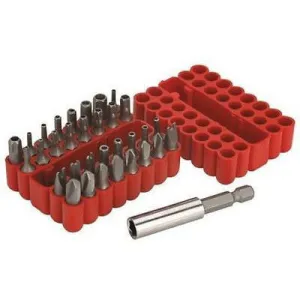 33 Piece Hex Shank Tamper Proof Resistant Security Driver Screwdriver Bit Set Kit