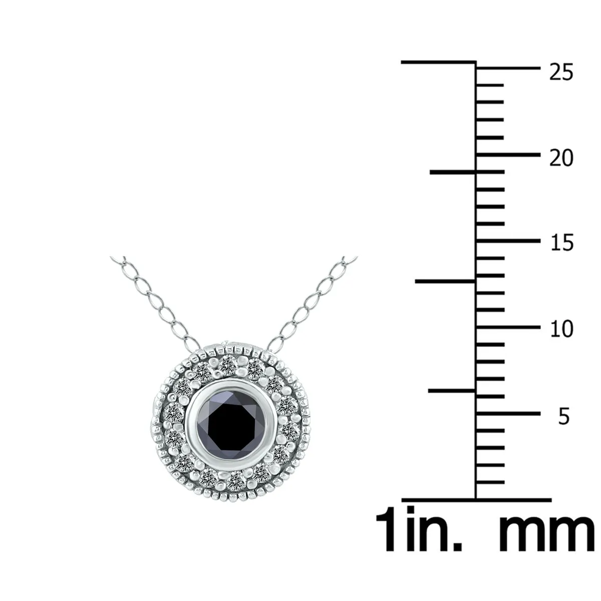 3/8 Carat Tw Black And White Diamond Pendant In 10K White Gold