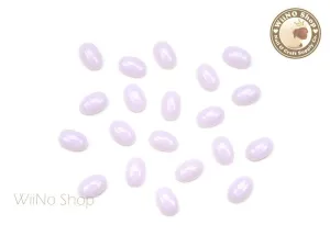 4 x 6mm Light Purple Candy Half Oval Flat Back Acrylic Cabochon Nail Art- 15 pcs