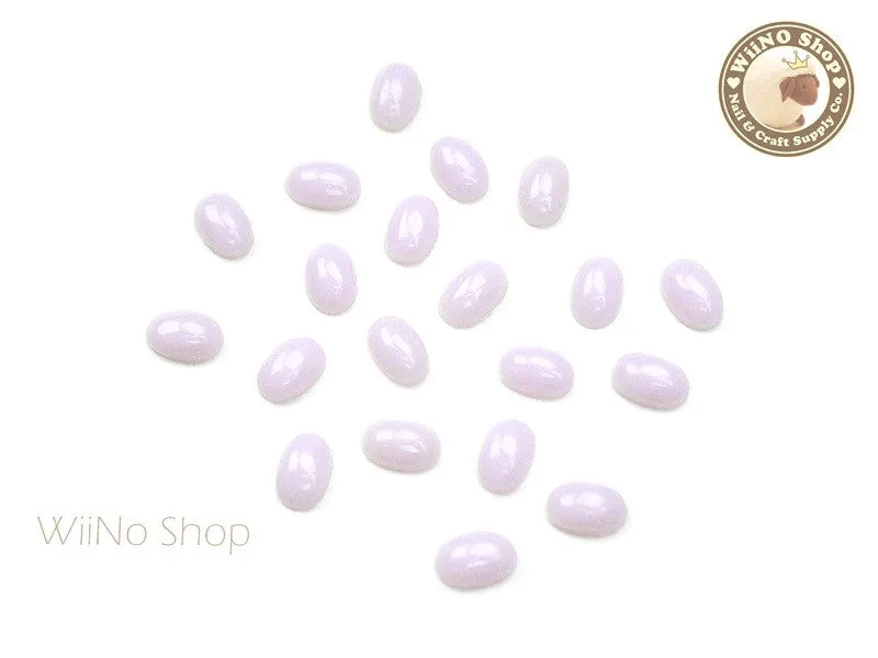 4 x 6mm Light Purple Candy Half Oval Flat Back Acrylic Cabochon Nail Art- 15 pcs