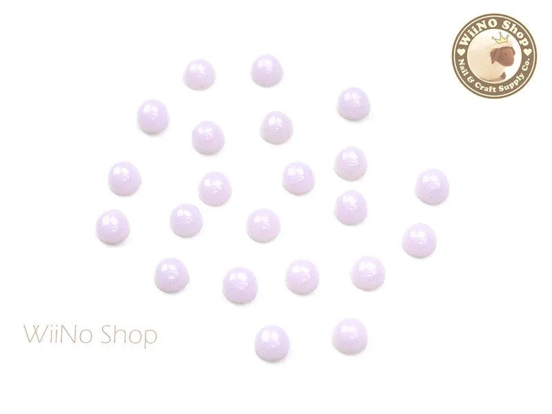 4mm Light Purple Candy Half Round Flat Back Acrylic Cabochon Nail Art- 15 pcs