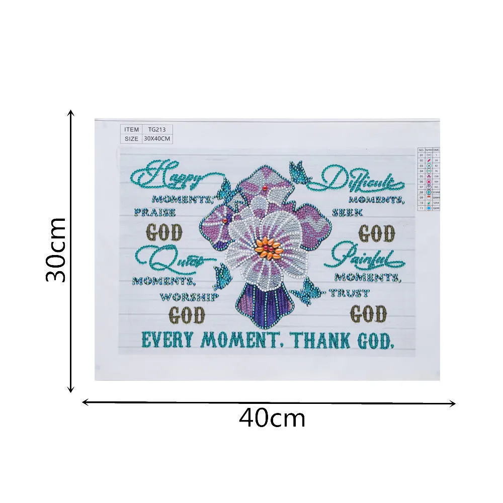 5D DIY Special Shaped  -Flower 30*40CM