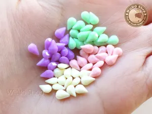 6 x 4mm Pastel Drop 3D Point Back Acrylic Rhinestone - 15 pcs