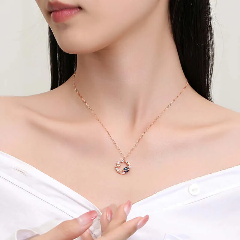 925 Silver Fantasy Starry Star Starship Necklace