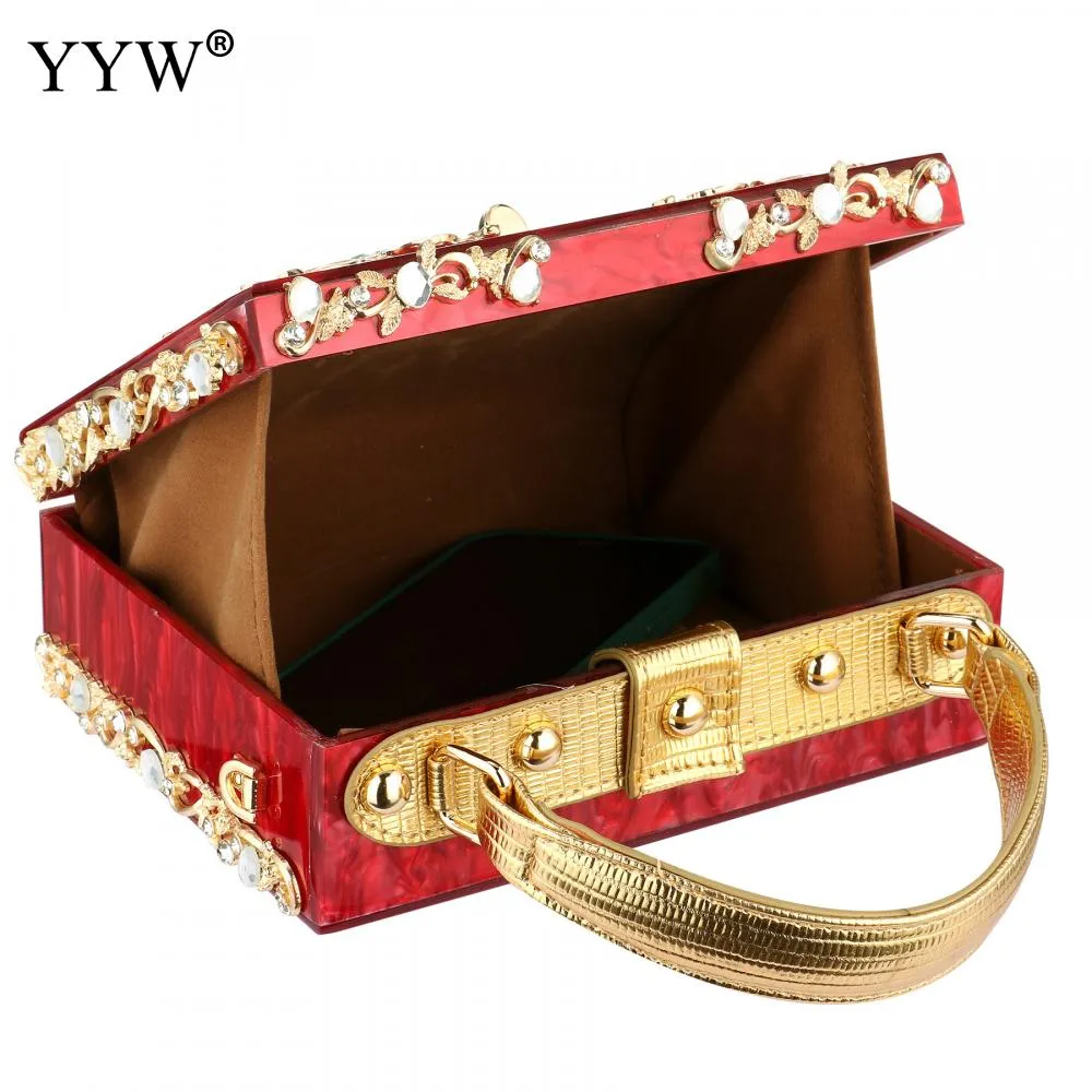 Acrylic Handbags Women 2022 Fashion Flower Shoulder Bags Evening Party Box Clutch Totes Purses Luxury Designer Crossbody Bag