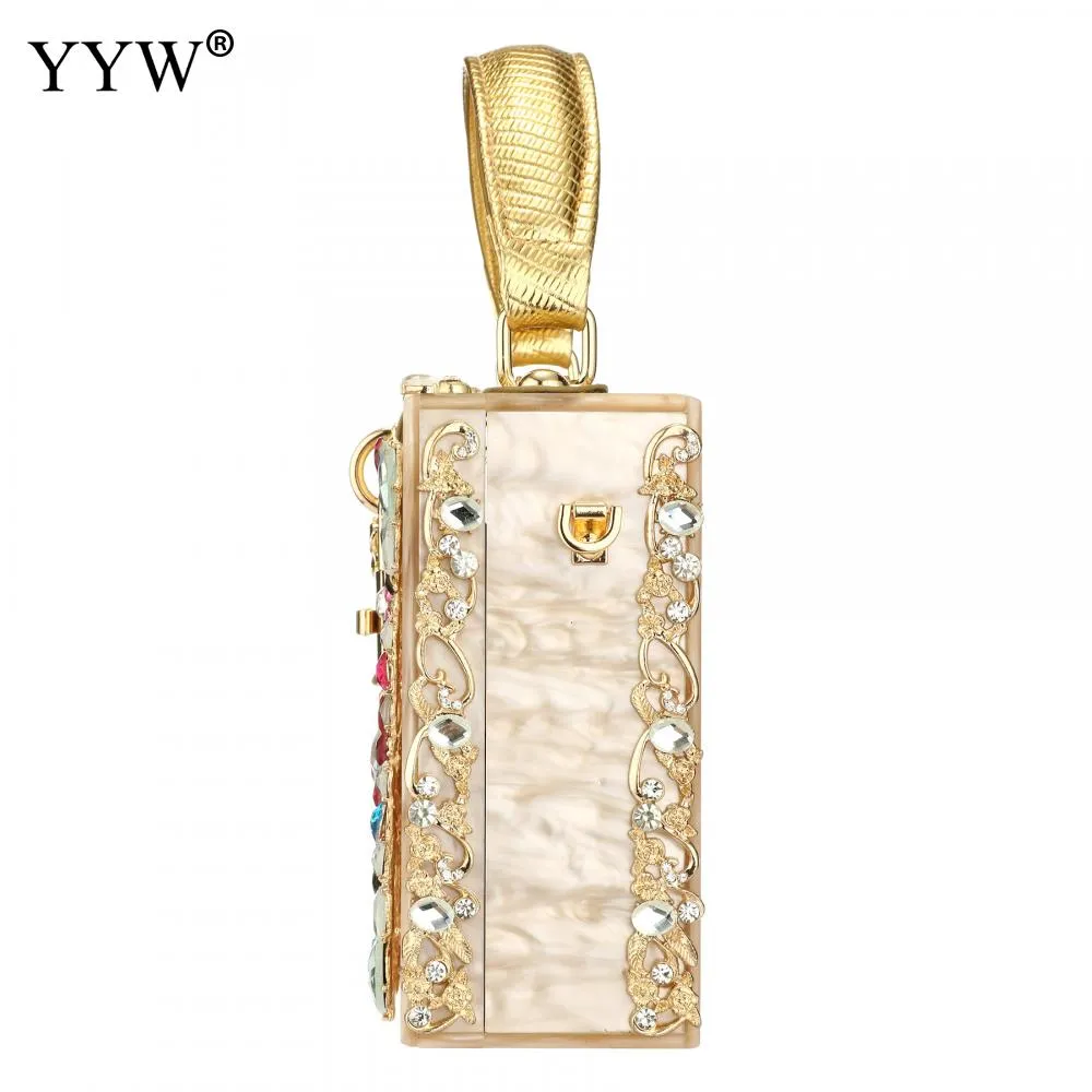 Acrylic Handbags Women 2022 Fashion Flower Shoulder Bags Evening Party Box Clutch Totes Purses Luxury Designer Crossbody Bag