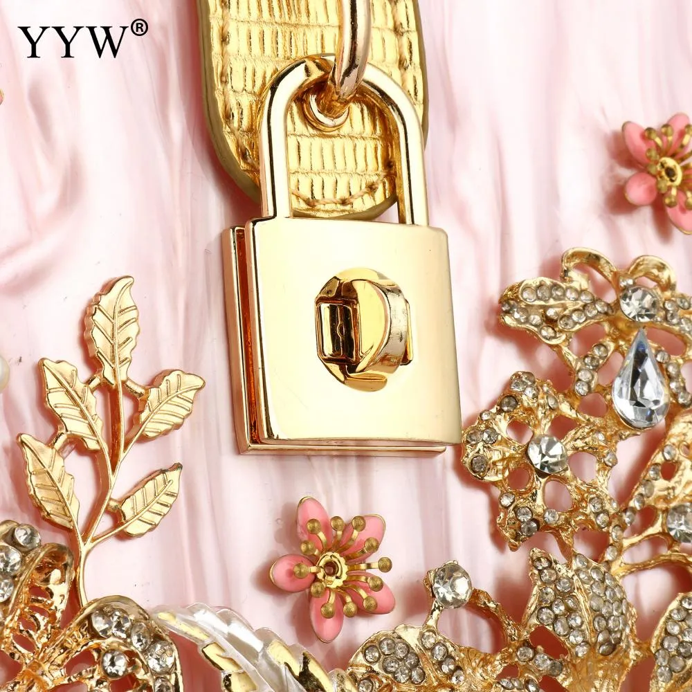 Acrylic Handbags Women 2022 Fashion Flower Shoulder Bags Evening Party Box Clutch Totes Purses Luxury Designer Crossbody Bag