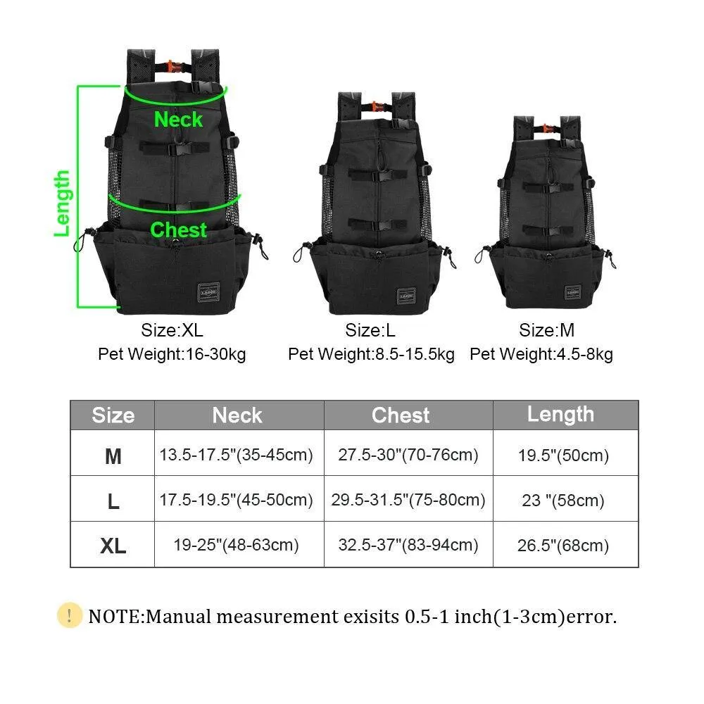 Adjustable Reflective Carrier Bag For Dogs - Outdoor Travel Backpack
