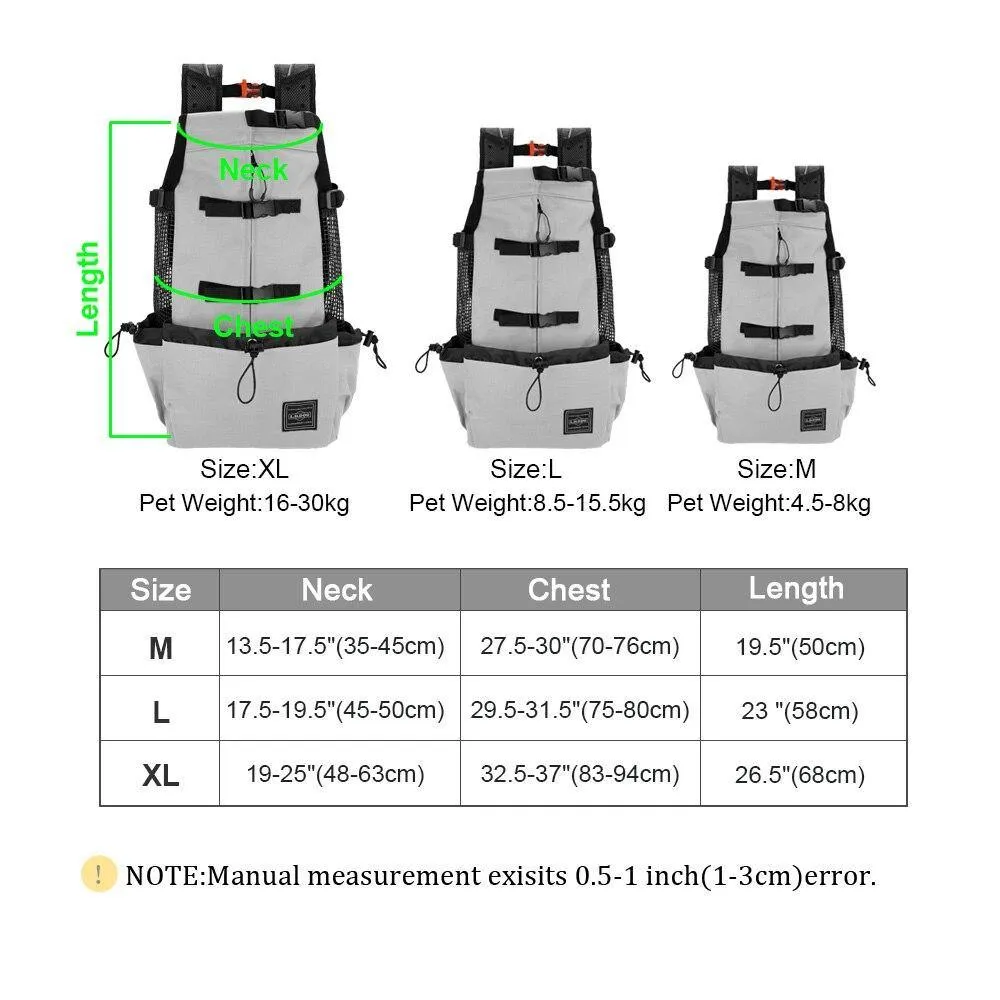 Adjustable Reflective Carrier Bag For Dogs - Outdoor Travel Backpack