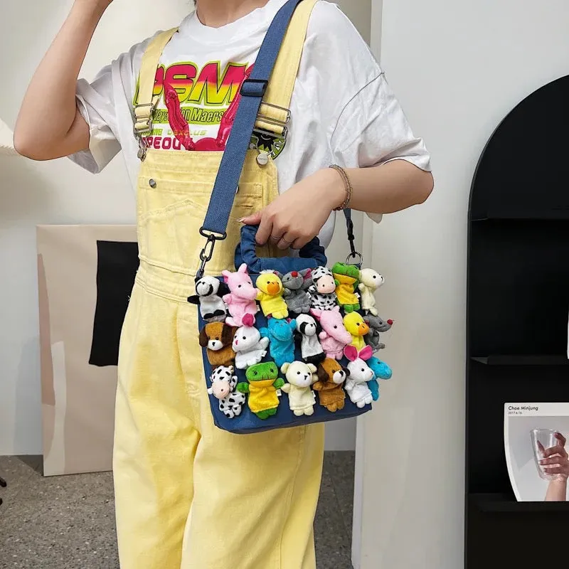 Adorable y2k 3d stuffed animal fashion handbag