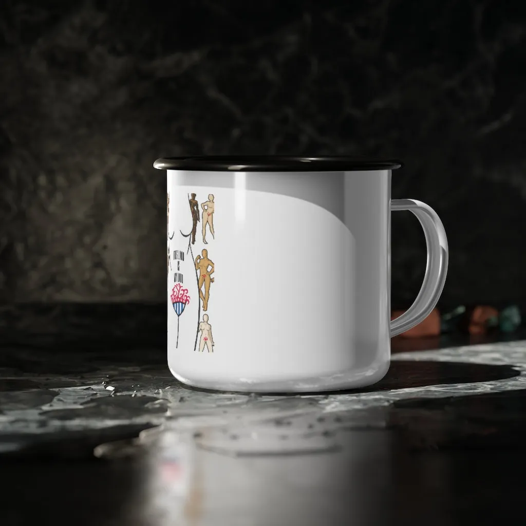 Affirmation Feminist pro choice 12oz Enamel Camping Mug - This Land Is My land