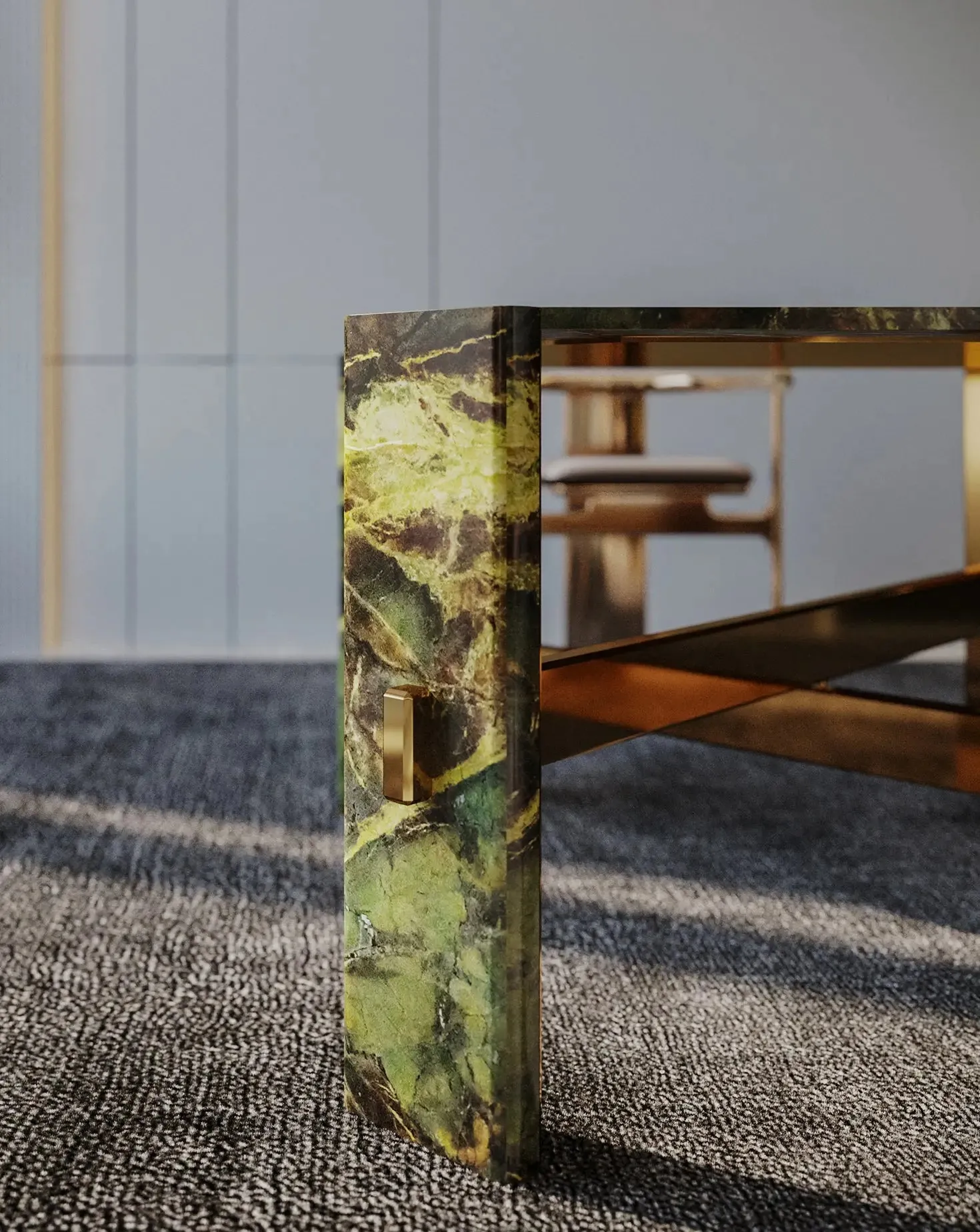 Alani Verde Borgogna Marble Dining Table