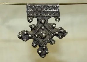 Antique Silver Berber Cross Pendant