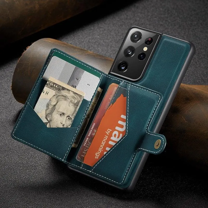 Apricus Leather Magnetic Wallet Galaxy Case
