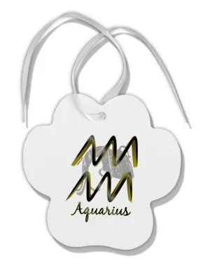 Aquarius Symbol Paw Print Shaped Ornament