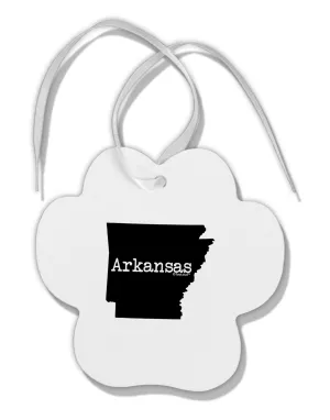 Arkansas - United States Shape Paw Print Shaped Ornament