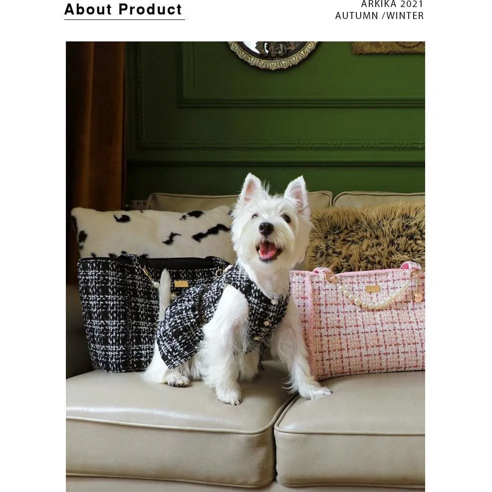 ARKIKA Tweed Fabric Pet Carrier Bag