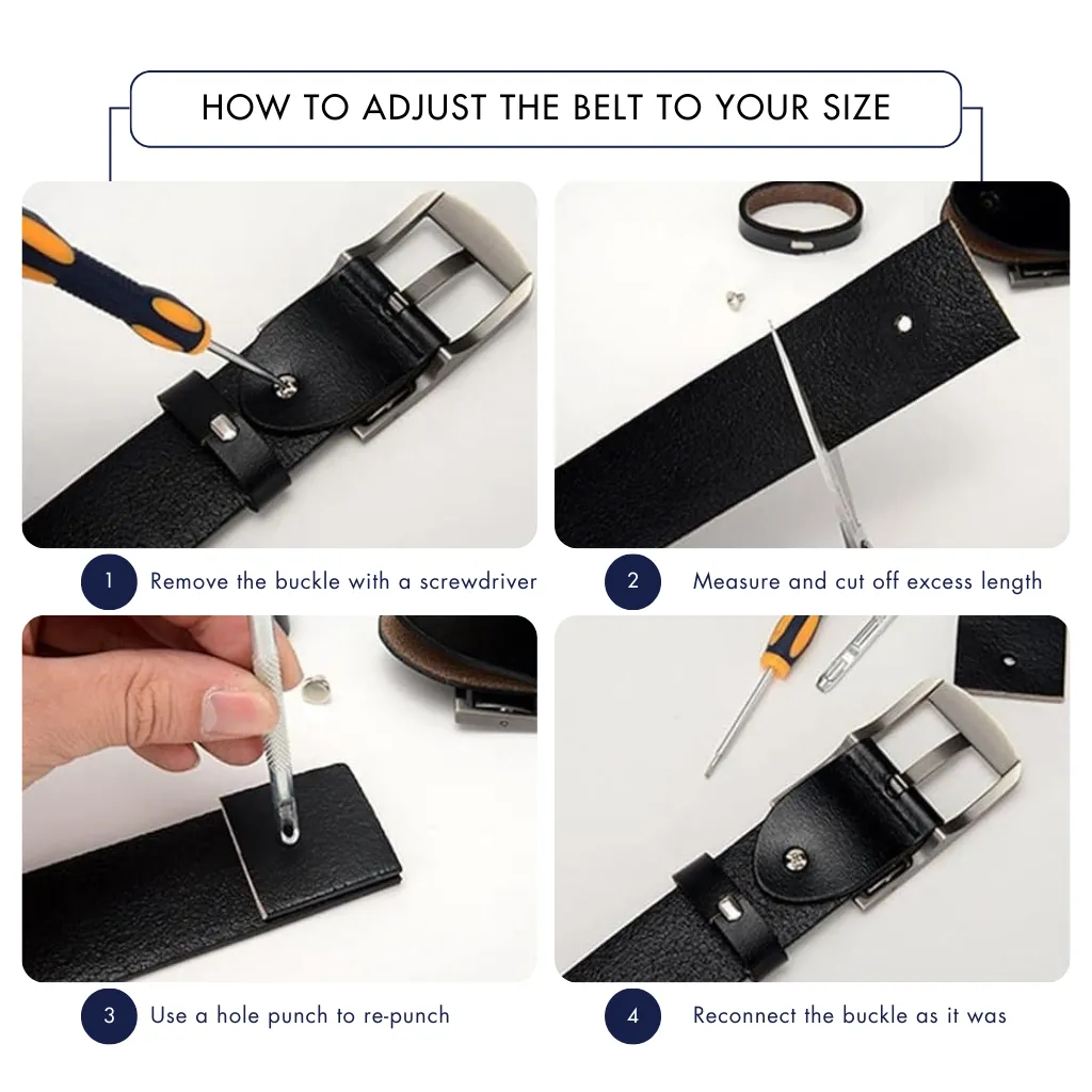 Arthur Men’s 35mm Classic Buckle Leather Belt