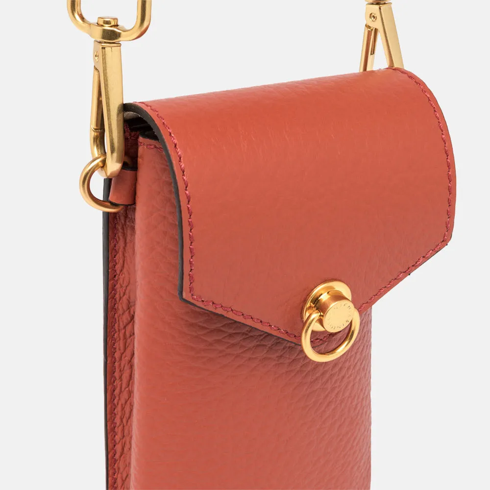 Autumn Orange Leather Corallo Phone Bag